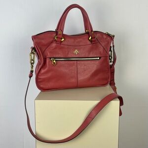 orYANY | Sarah Pebbled Crossbody Leather Satchel | Rose / Pink